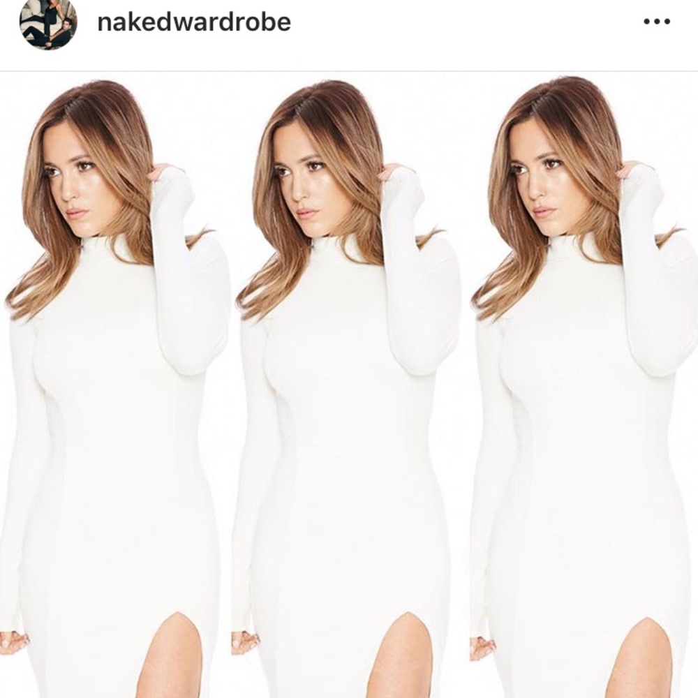 Off white, fitted dress